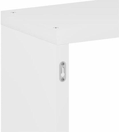 Furinno Cubicle Floating Shelves for Wall, Cube Wall Shelf, Extra Thick Wall Mounted Book Shelf, Single, 16" x 16" x 9.8", for Bathroom, Bedroom, Living Room, White