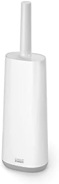 Joseph Joseph Flex Hygienic Silicone Toilet Brush with Slim Holder Set, Flexible Anti-drip, Anti-Clog Deep Clean Head - Gray/White