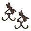 Zingz & Thingz Decorative Cast Iron Animal Wall Hook Collection, 6.5x1x2.5, Seahorse, 2 Count