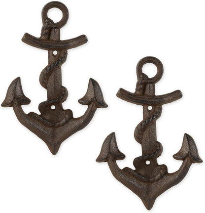 Zingz & Thingz Decorative Cast Iron Animal Wall Hook Collection, 6.5x1x2.5, Seahorse, 2 Count