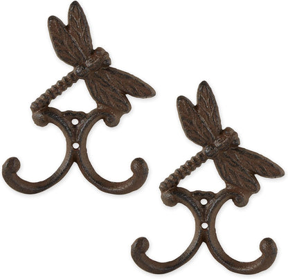 Zingz & Thingz Decorative Cast Iron Animal Wall Hook Collection, 6.5x1x2.5, Seahorse, 2 Count