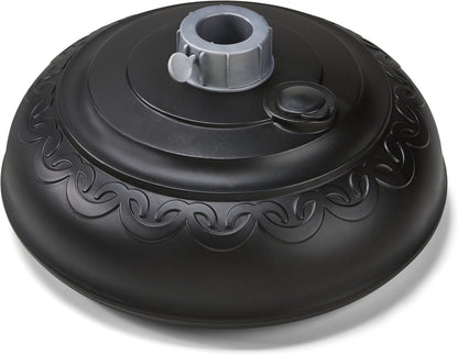 00147, Durable Rust Free Molded Resin, Patio Umbrella Base, 30 pounds Holding Force, 14 1/2" D & 6 1/2" H, Bronze