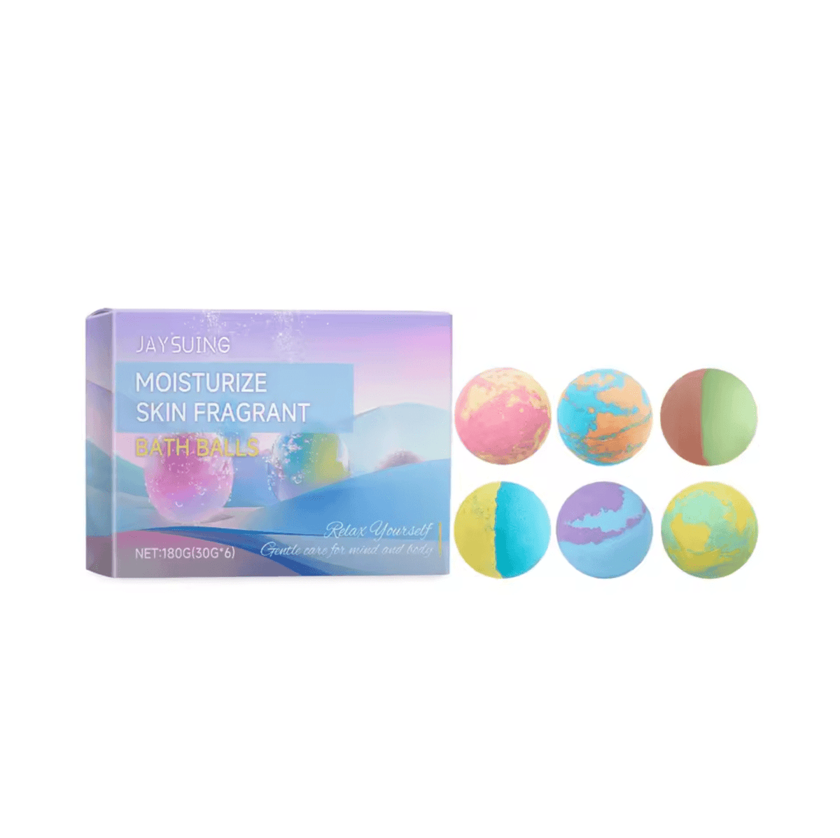 Jaysuing 30gx6pcs Bubble Bath Bombs Aroma Exfoliating Relief Relaxing Aromatherapy Body Wash Cleansing Floral Scent Bombs Shower
