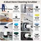 9-in-1 USB Rechargeable Electric Cleaning Brush Telescopic Handle 8 Brush Heads Multi-Surface Cleaner for Home Car
