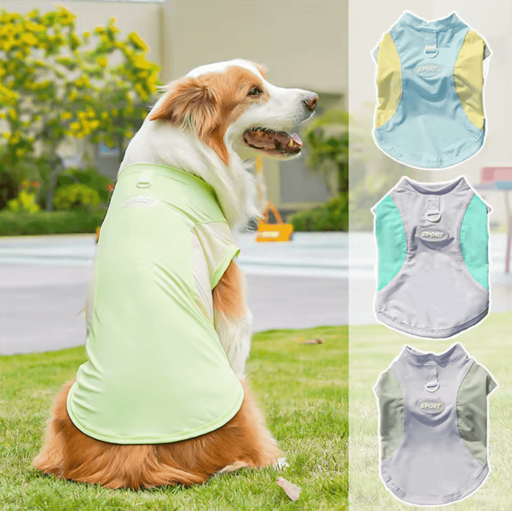 Breathable Mesh Cooling Dog Vest – Lightweight Ice Silk Summer Shirt for Large Dogs